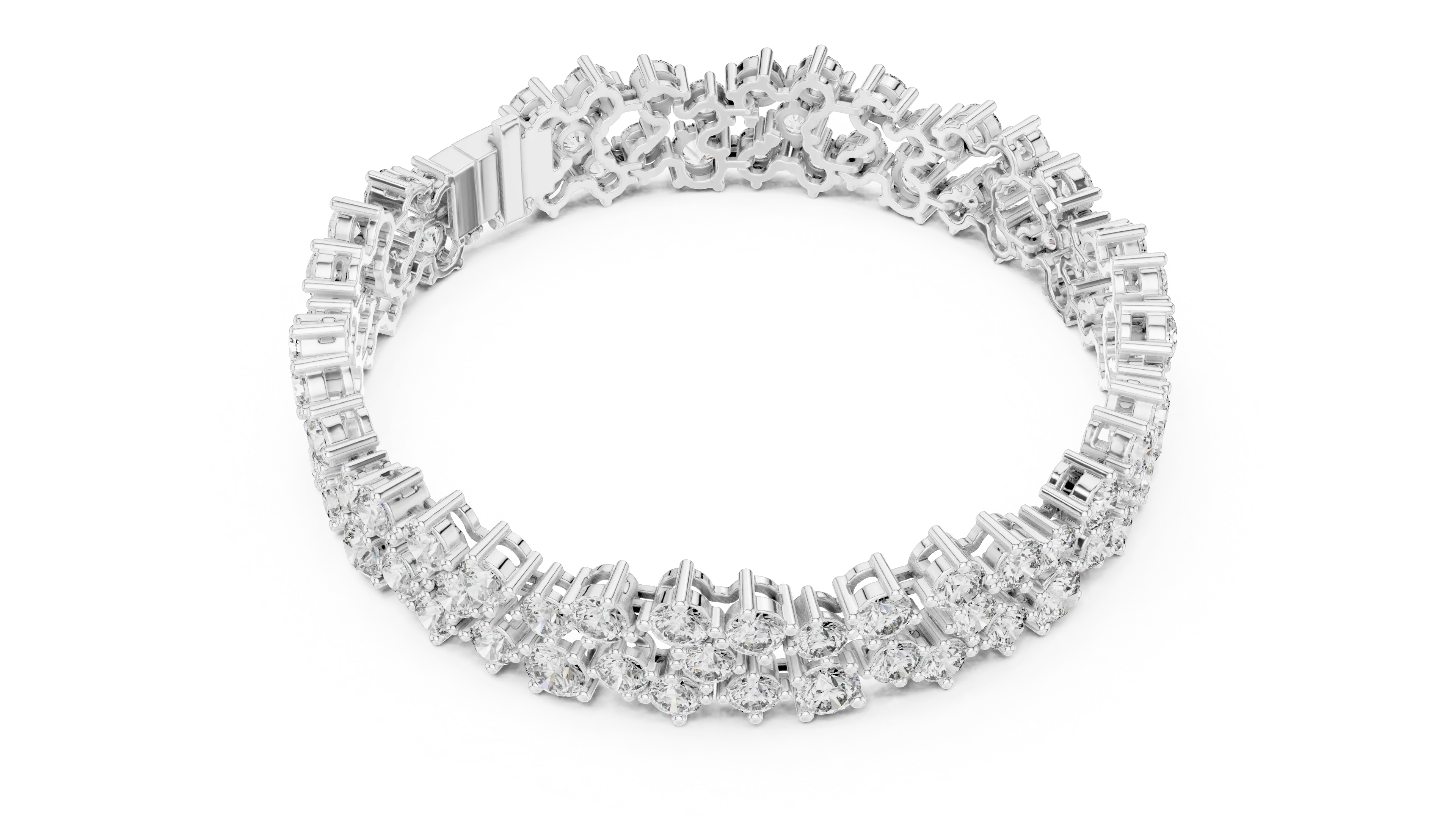Top View: Round Diamond Ring with Halo Setting in 14k White Gold - Lab Grown - Driona Jewels