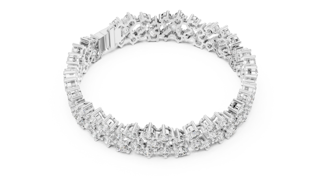 Top View: Round Diamond Ring with Halo Setting in 14k White Gold - Lab Grown - Driona Jewels