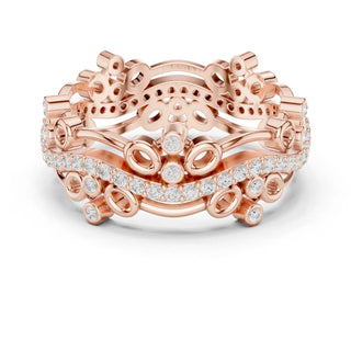 Front-view: Round Diamond Ring with Pave Setting in 14k Rose Gold - Lab Grown - Driona Jewels