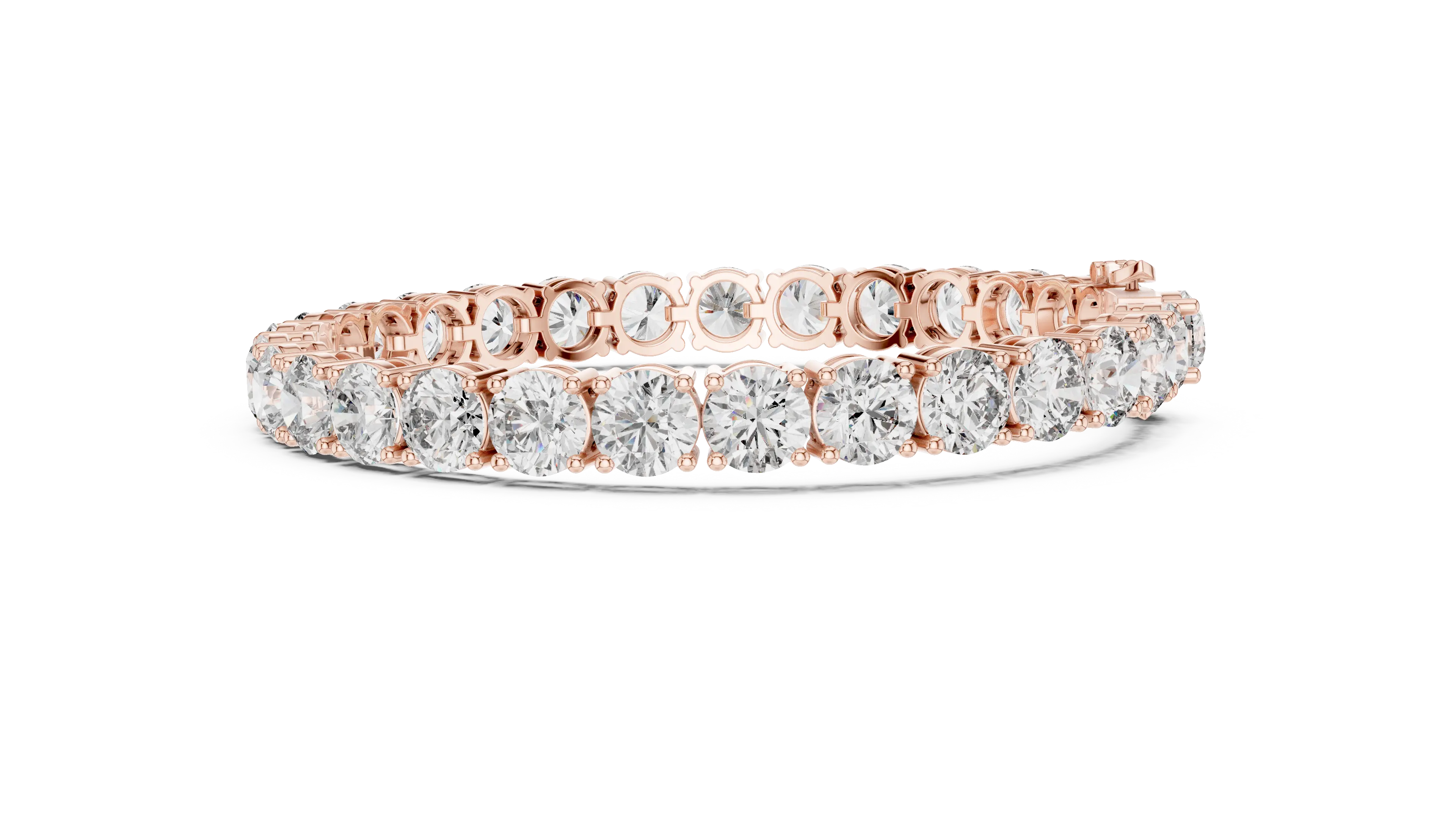 Top View: Round Diamond Ring with Pave Setting in 14k Rose Gold - Lab Grown - Driona Jewels