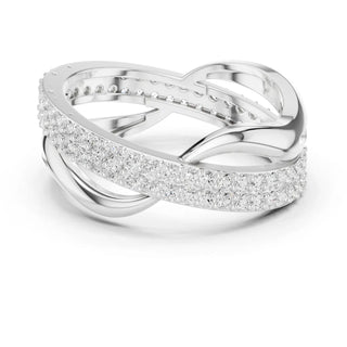 Front-view: Round Diamond Ring with Pave Setting in 925 Silver - Lab Grown - Driona Jewels