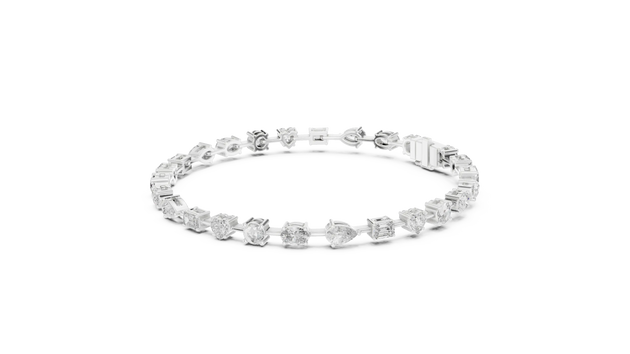 Band-Detail: Round Diamond Ring with Pave Setting in 14k White Gold - Lab Grown - Driona Jewels