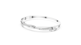 Three-quarter-view: Round Diamond Ring with Pave Setting in 14k White Gold - Lab Grown - Driona Jewels