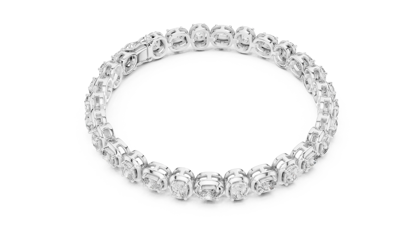 Top View: Round Diamond Ring with Pave Setting in 14k White Gold - Lab Grown - Driona Jewels