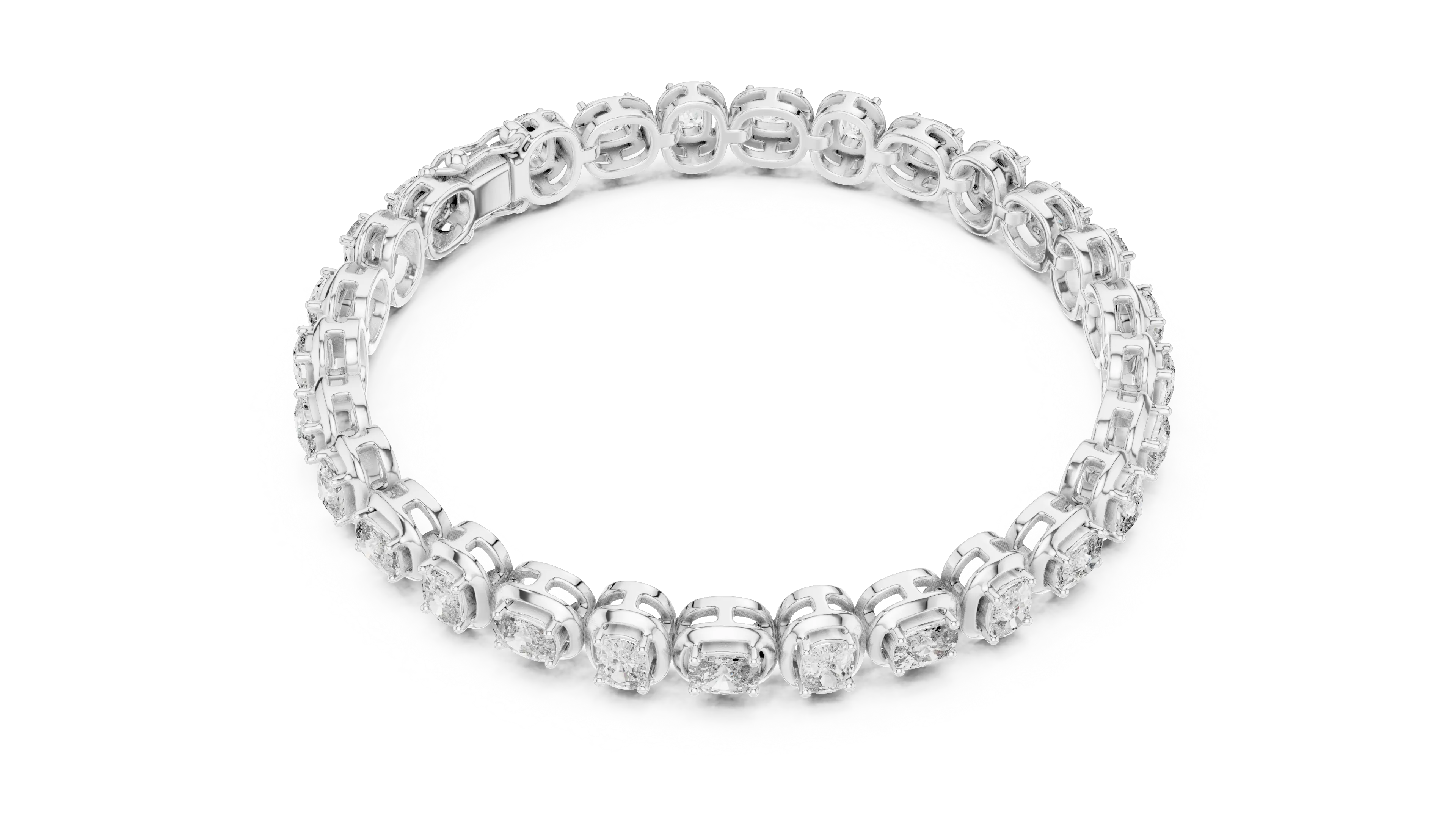 Top View: Round Diamond Ring with Pave Setting in 14k White Gold - Lab Grown - Driona Jewels