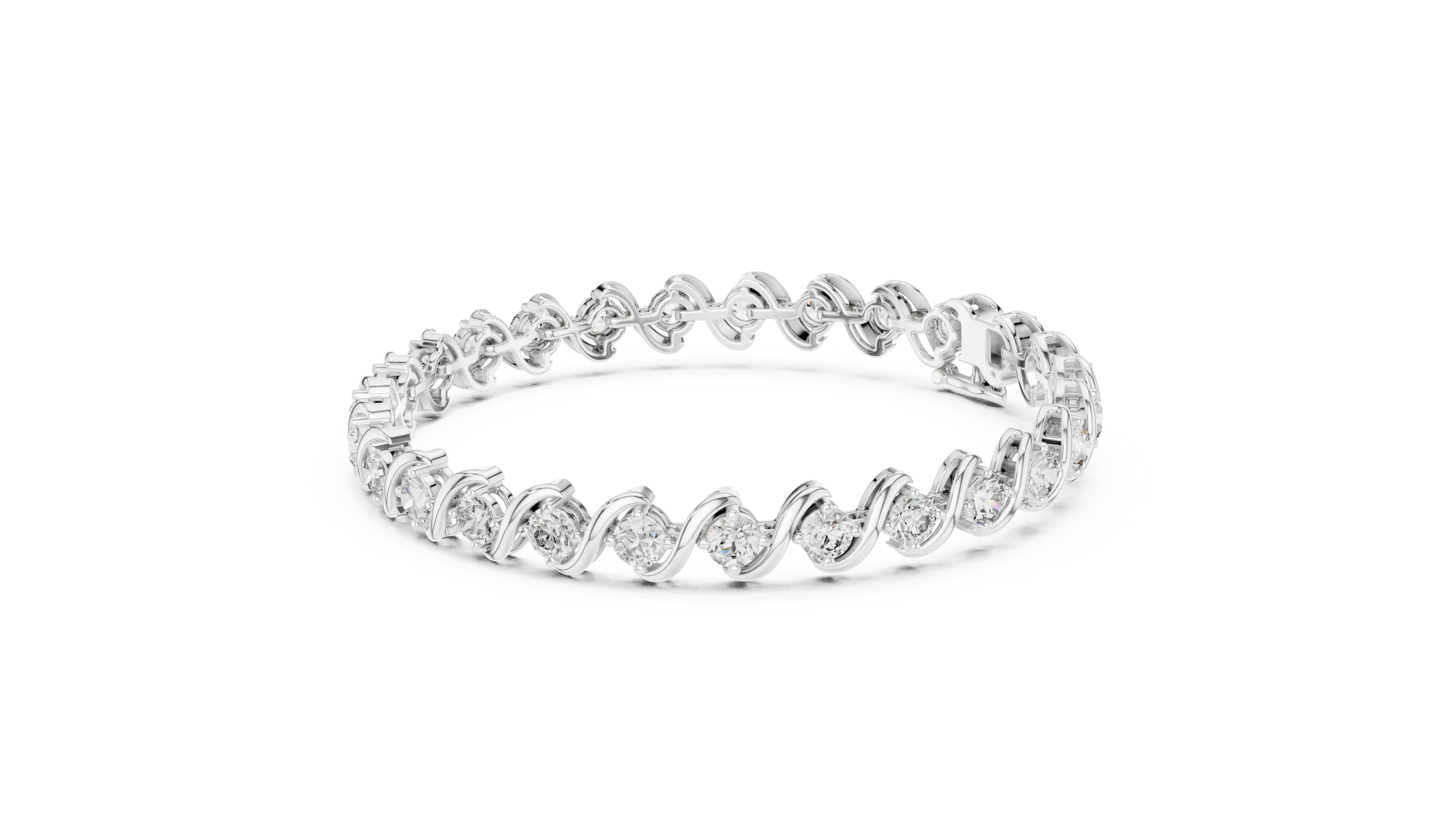 Top View: Round Diamond Ring with Pave Setting in 14k White Gold - Lab Grown - Driona Jewels