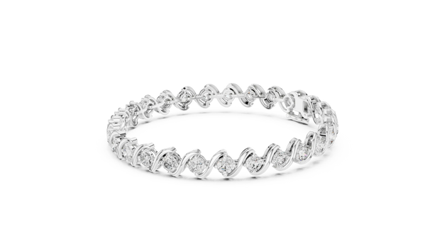 Top View: Round Diamond Ring with Pave Setting in 14k White Gold - Lab Grown - Driona Jewels