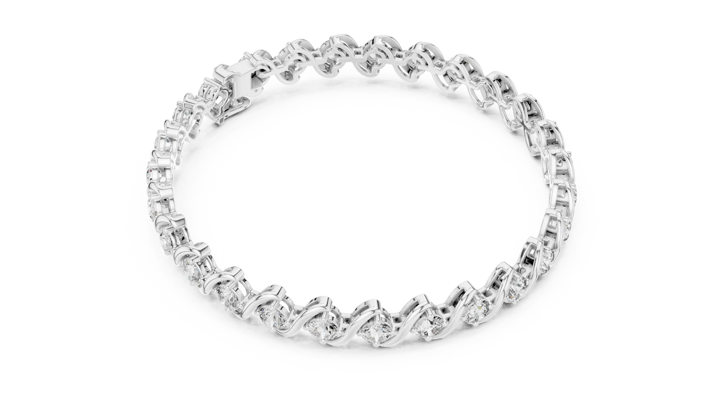 Top View: Round Diamond Ring with Pave Setting in 14k White Gold - Lab Grown - Driona Jewels