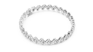 Top View: Round Diamond Ring with Pave Setting in 14k White Gold - Lab Grown - Driona Jewels