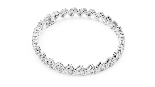 Top View: Round Diamond Ring with Pave Setting in 14k White Gold - Lab Grown - Driona Jewels