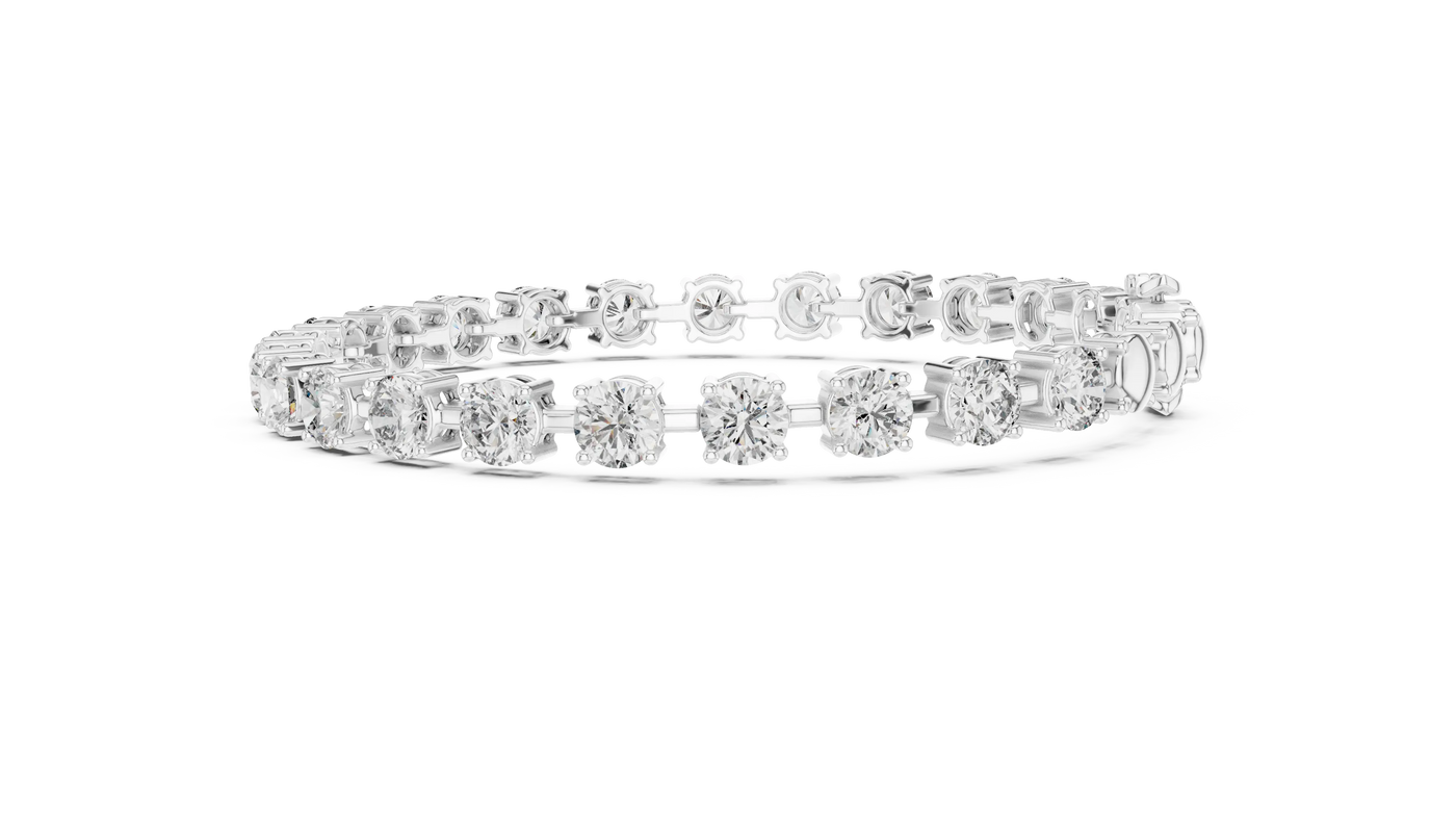 Top View: Round Diamond Ring with Pave Setting in 14k White Gold - Lab Grown - Driona Jewels