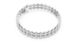 Top View: Round Diamond Ring with Pave Setting in 14k White Gold - Lab Grown - Driona Jewels