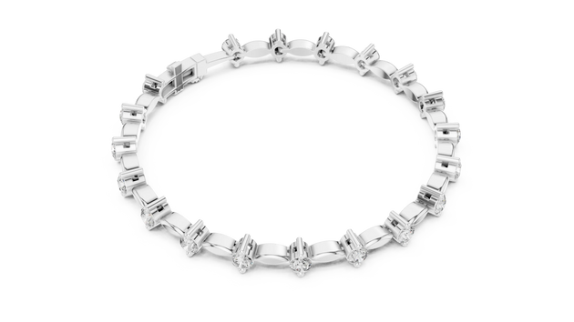 Top View: Round Diamond Ring with Pave Setting in 14k White Gold - Lab Grown - Driona Jewels