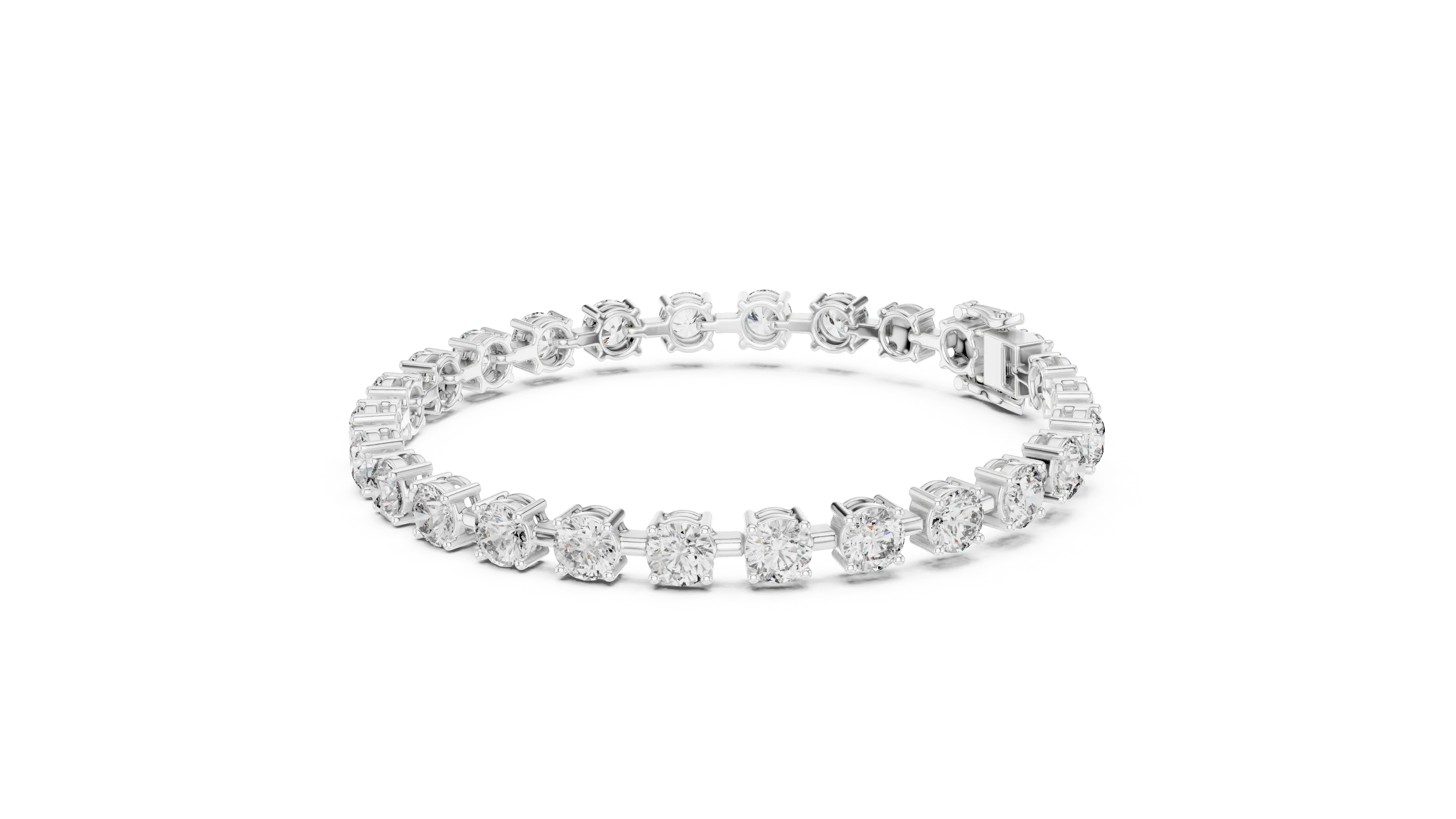 Top View: Round Diamond Ring with Pave Setting in 14k White Gold - Lab Grown - Driona Jewels