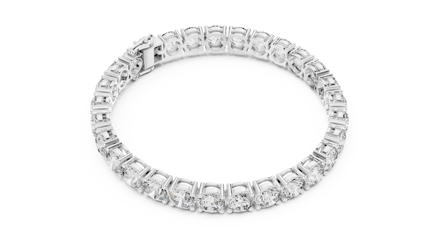 Top View: Round Diamond Ring with Pave Setting in 14k White Gold - Lab Grown - Driona Jewels