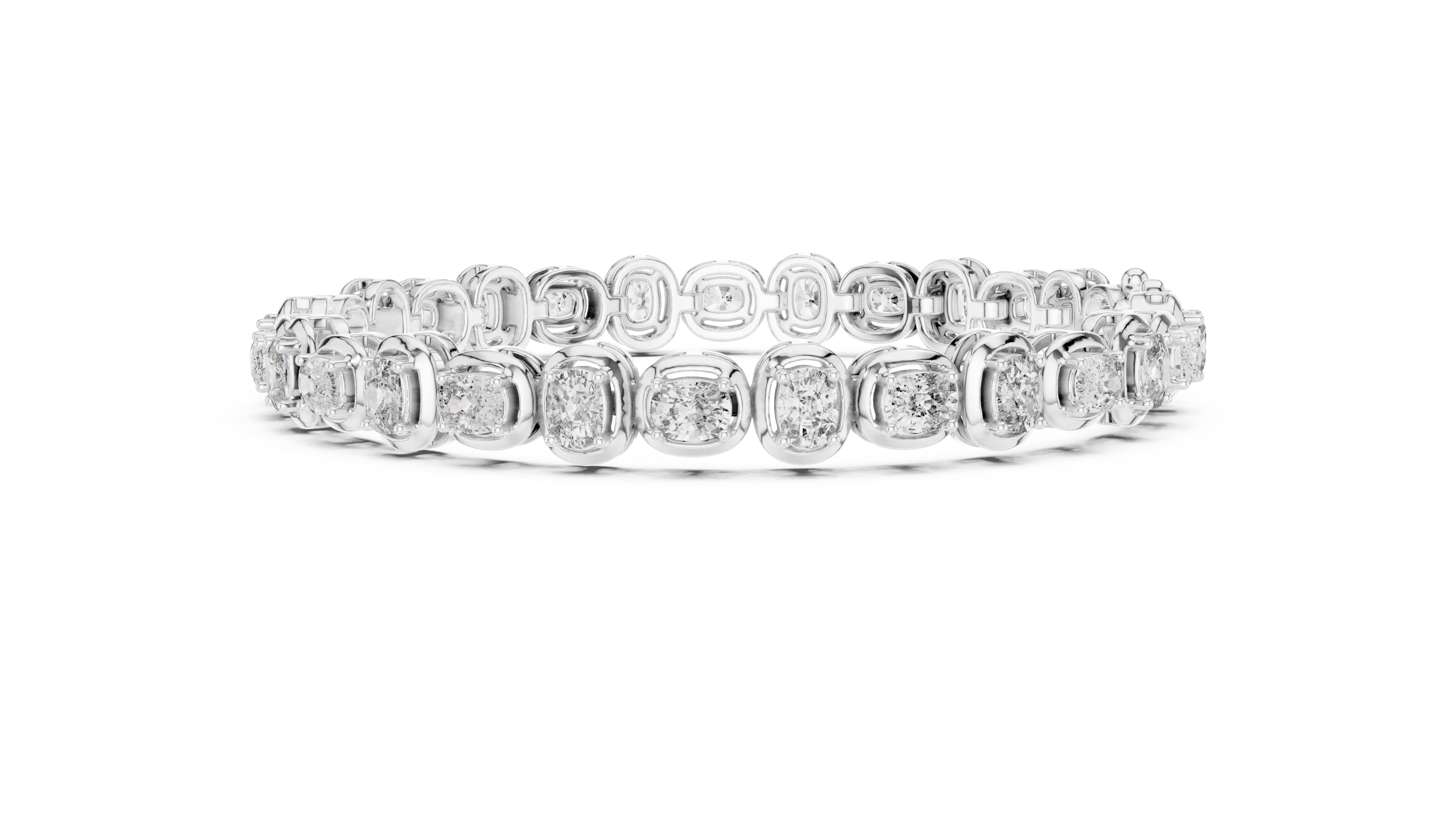 Top View: Round Diamond Ring with Pave Setting in 14k White Gold - Lab Grown - Driona Jewels
