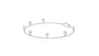 Top View: Round Diamond Ring with Pave Setting in 14k White Gold - Lab Grown - Driona Jewels