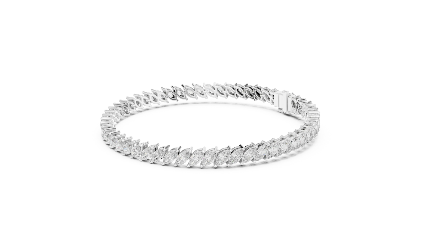 Top View: Round Diamond Ring with Pave Setting in 14k White Gold - Lab Grown - Driona Jewels