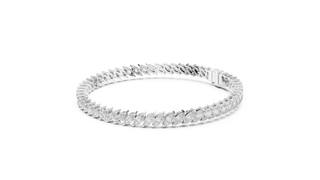 Top View: Round Diamond Ring with Pave Setting in 14k White Gold - Lab Grown - Driona Jewels