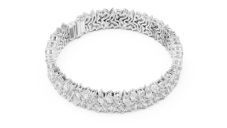 Top View: Round Diamond Ring with Pave Setting in 14k White Gold - Lab Grown - Driona Jewels