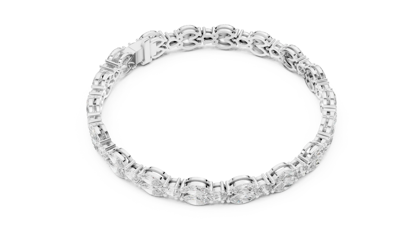 Top View: Round Diamond Ring with Pave Setting in 14k White Gold - Lab Grown - Driona Jewels