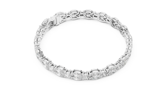 Top View: Round Diamond Ring with Pave Setting in 14k White Gold - Lab Grown - Driona Jewels