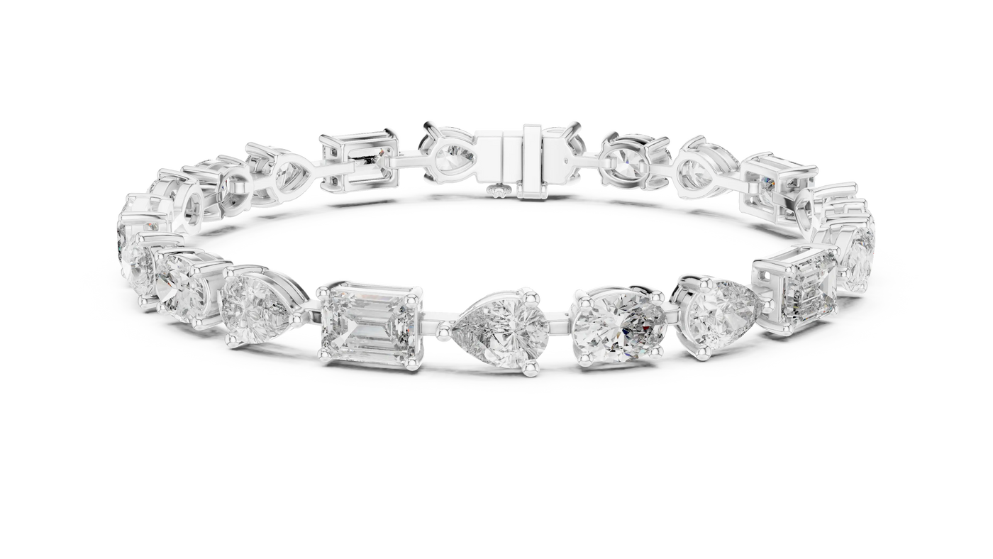 Top View: Round Diamond Ring with Pave Setting in 14k White Gold - Lab Grown - Driona Jewels