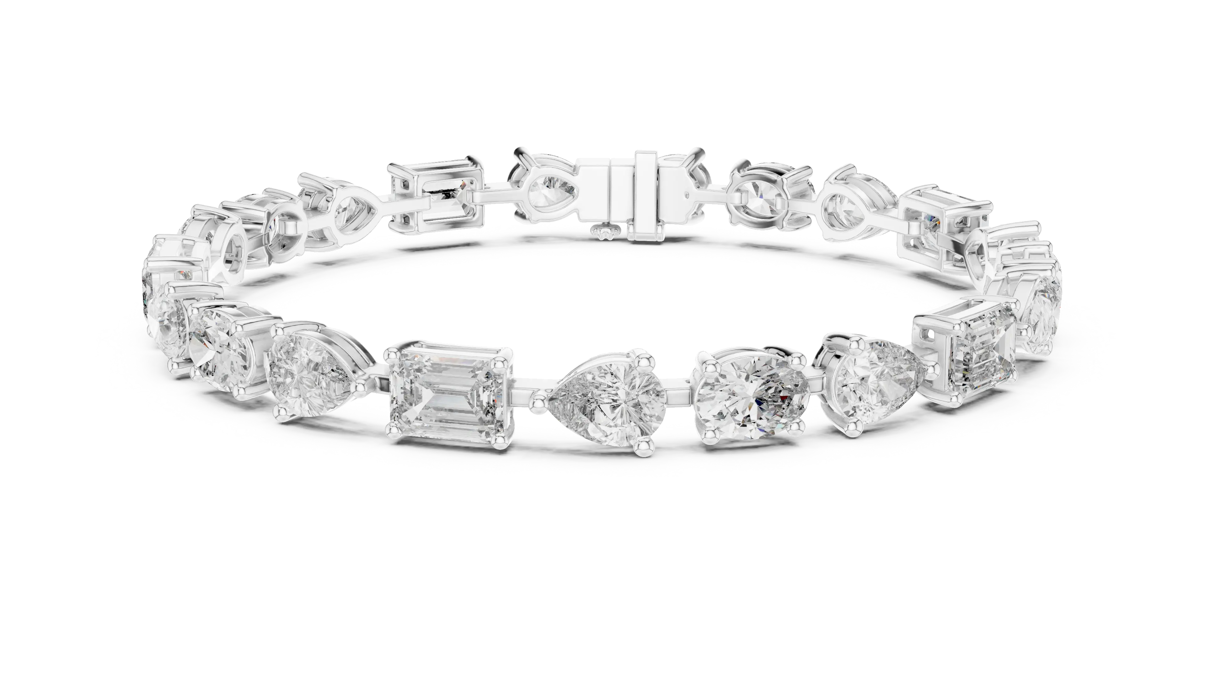 Top View: Round Diamond Ring with Pave Setting in 14k White Gold - Lab Grown - Driona Jewels