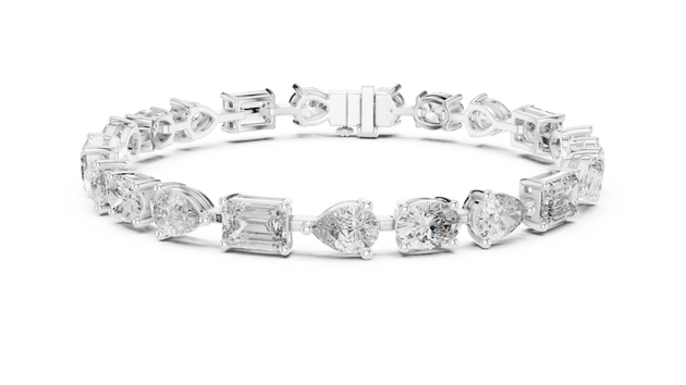 Top View: Round Diamond Ring with Pave Setting in 14k White Gold - Lab Grown - Driona Jewels