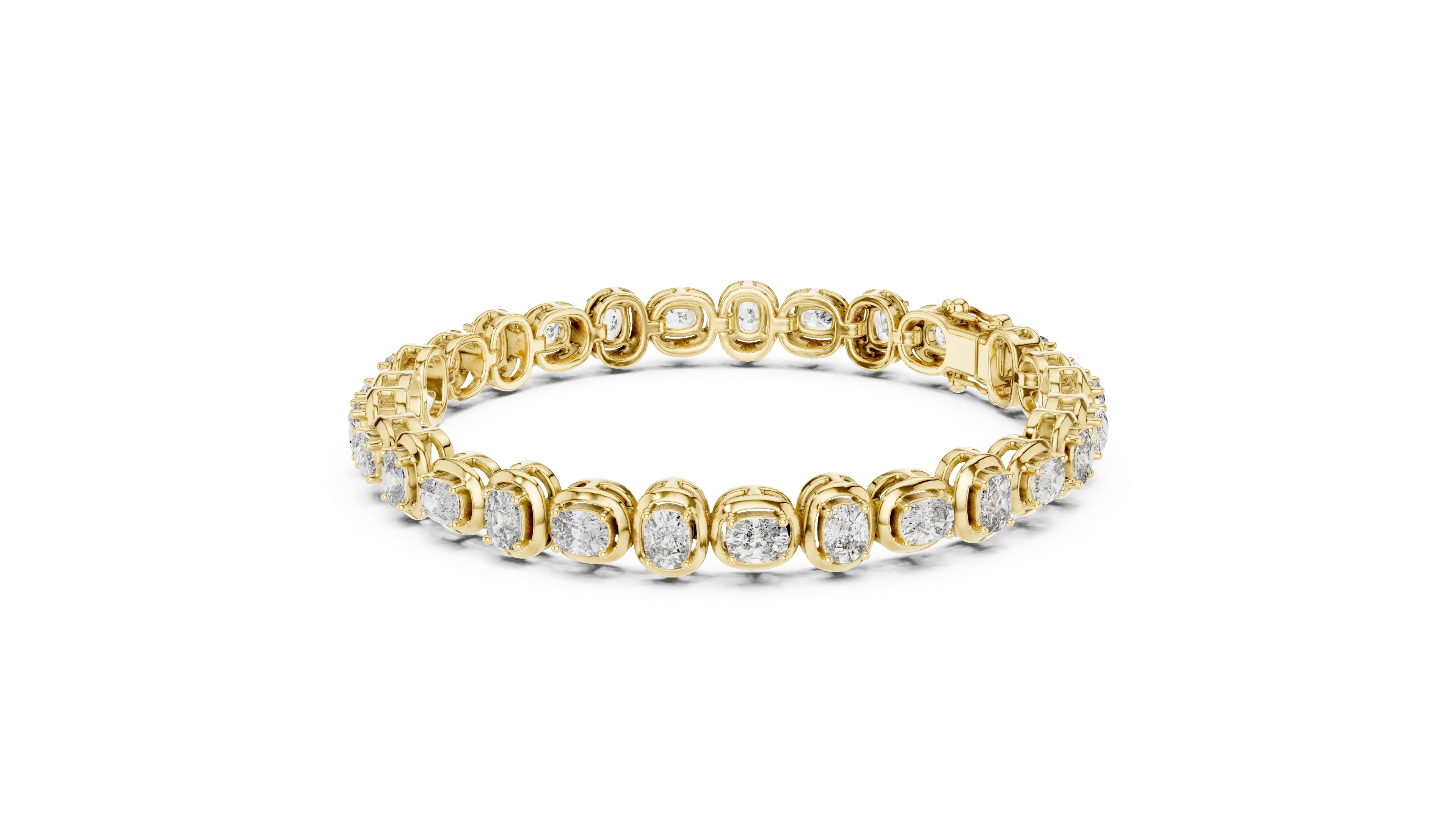 Front View: Round Diamond Ring with Pave Setting in 14k Yellow Gold - Lab Grown - Driona Jewels
