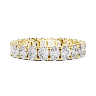 Front View: Round Diamond Ring with Pave Setting in 14k Yellow Gold - Lab Grown - Driona Jewels