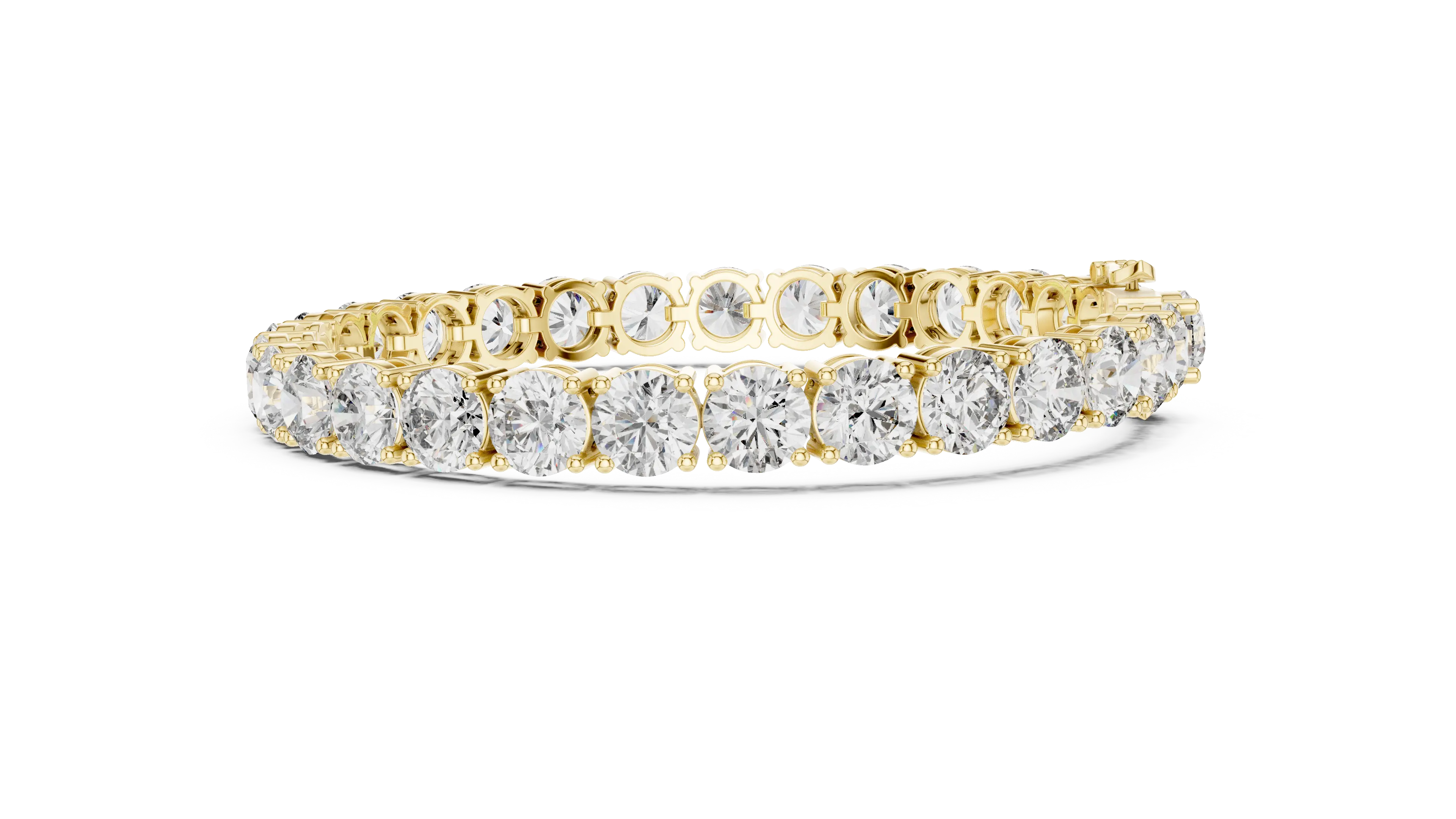 Top View: Round Diamond Ring with Pave Setting in 14k Yellow Gold - Lab Grown - Driona Jewels