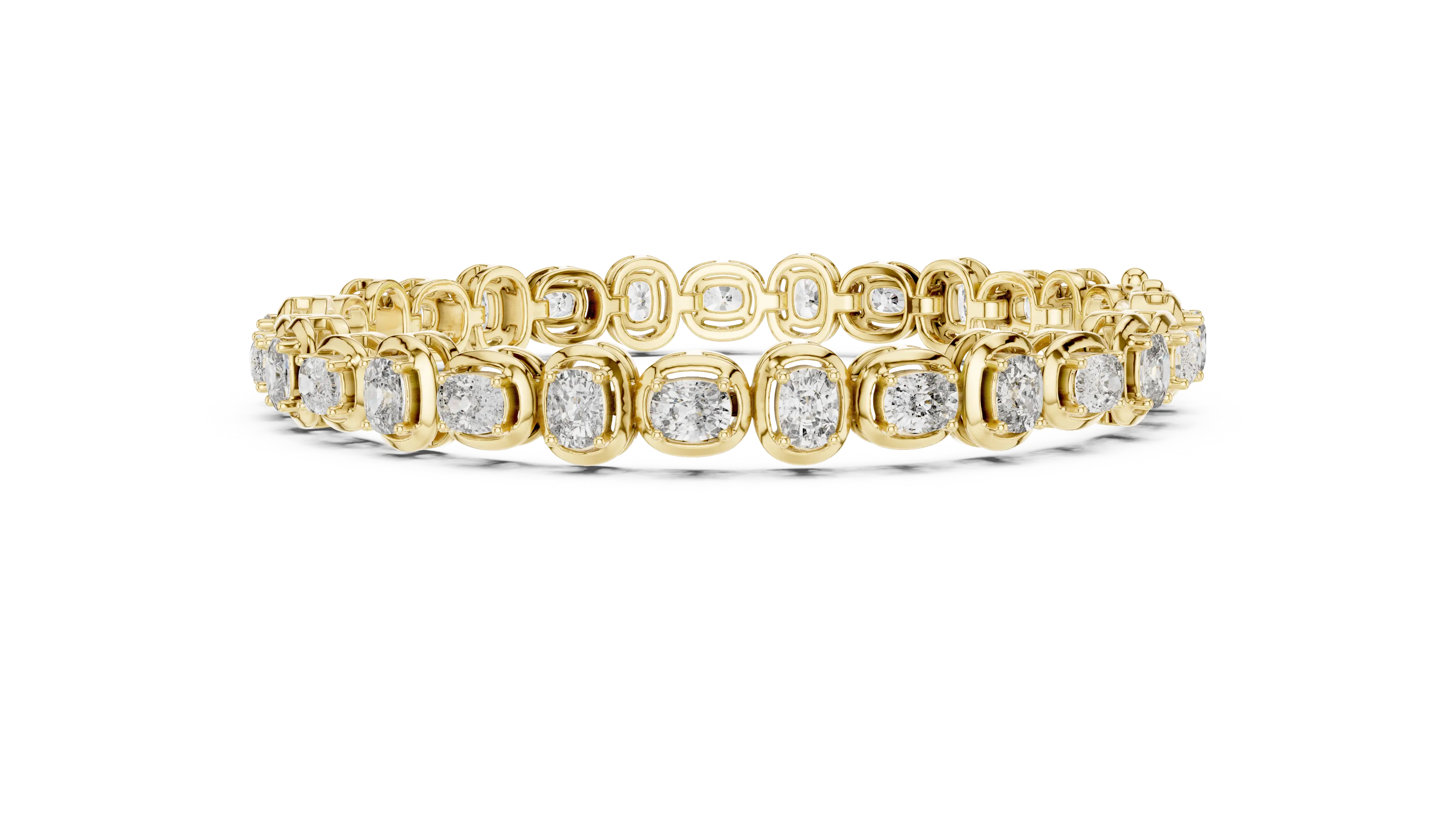 Top View: Round Diamond Ring with Pave Setting in 14k Yellow Gold - Lab Grown - Driona Jewels