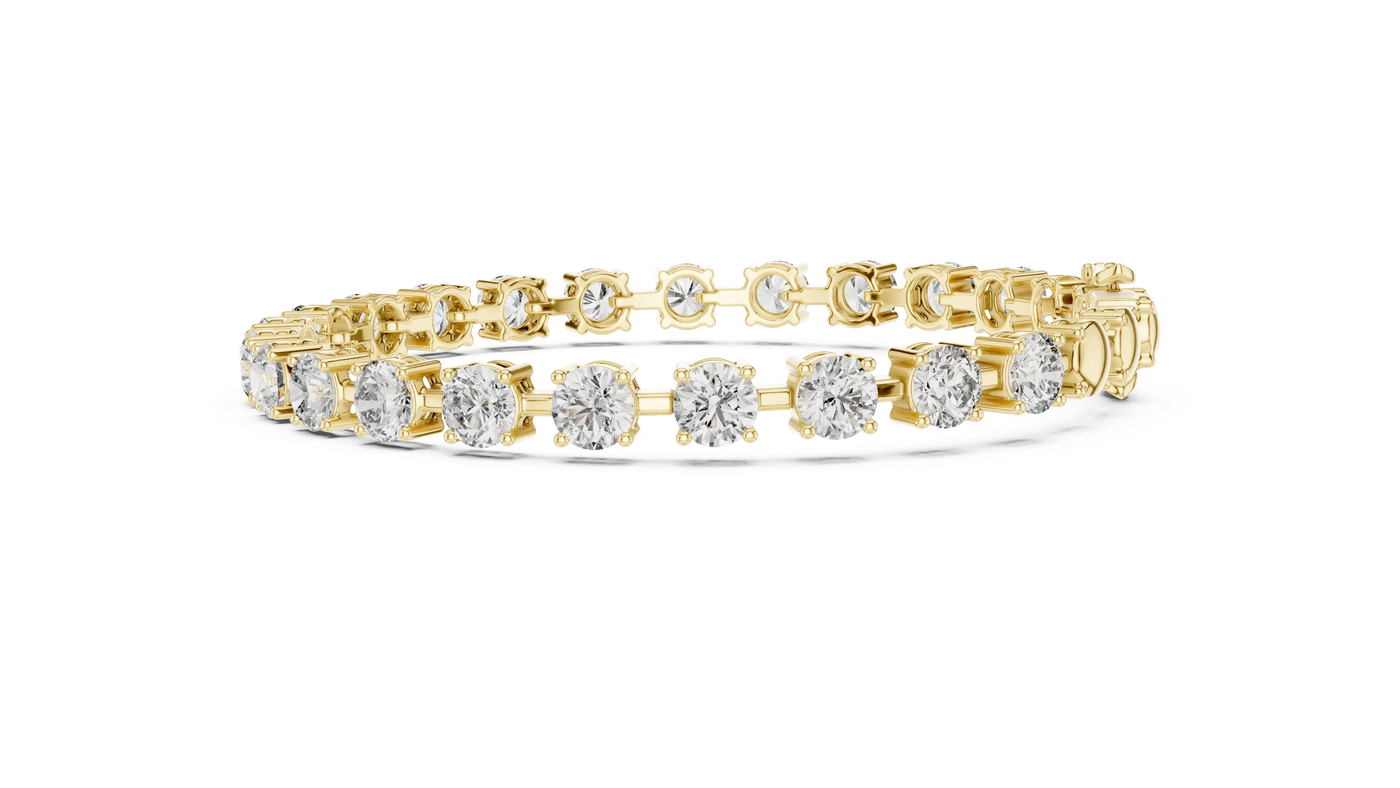 Top View: Round Diamond Ring with Pave Setting in 14k Yellow Gold - Lab Grown - Driona Jewels