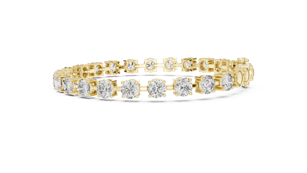 Top View: Round Diamond Ring with Pave Setting in 14k Yellow Gold - Lab Grown - Driona Jewels