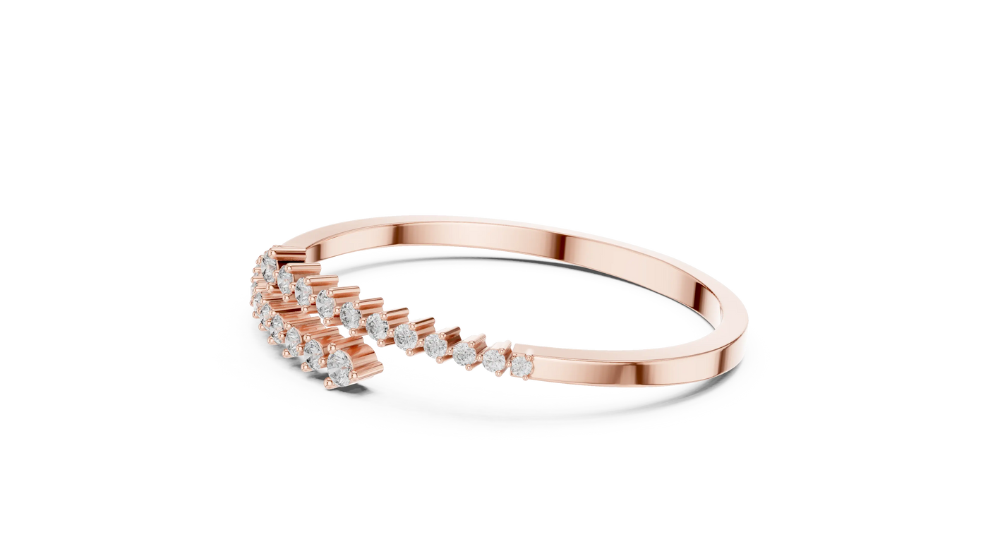 Flat-Lay: Round Diamond Ring with Prong Setting in 14k Rose Gold - Lab Grown - Driona Jewels