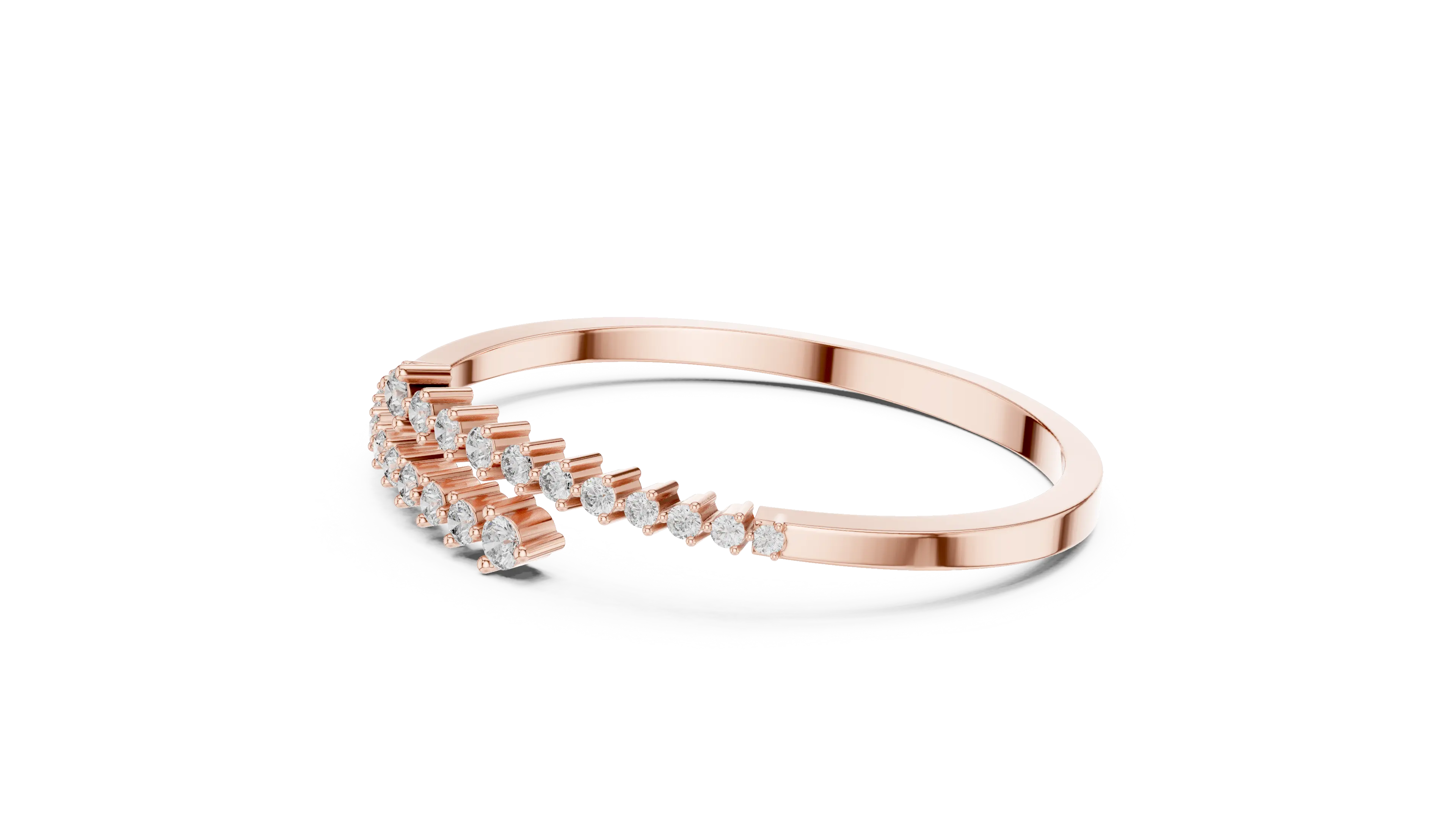 Flat-Lay: Round Diamond Ring with Prong Setting in 14k Rose Gold - Lab Grown - Driona Jewels