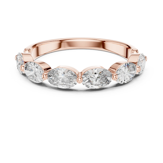 Front-view: Round Diamond Ring with Prong Setting in 14k Rose Gold - Lab Grown - Driona Jewels