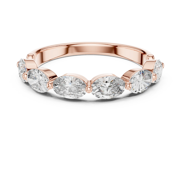 Front-view: Round Diamond Ring with Prong Setting in 14k Rose Gold - Lab Grown - Driona Jewels