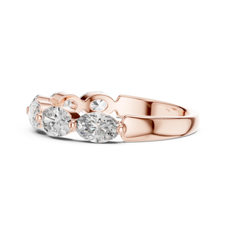 Three-Quarter View: Round Diamond Ring with Prong Setting in 14k Rose Gold - Lab Grown - Driona Jewels