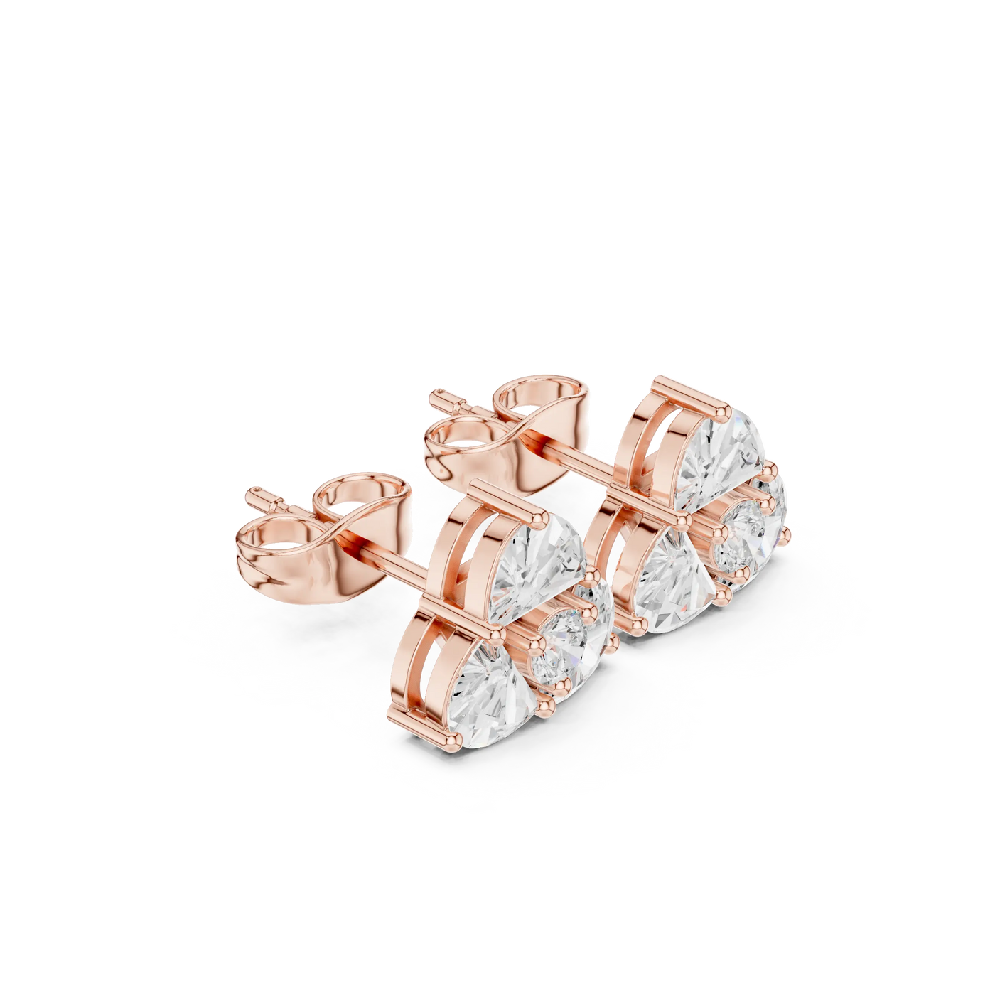 Three-quarter View: Round Diamond Ring with Prong Setting in 14k Rose Gold - Lab Grown - Driona Jewels