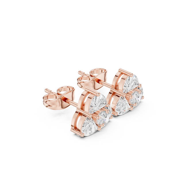 Three-quarter View: Round Diamond Ring with Prong Setting in 14k Rose Gold - Lab Grown - Driona Jewels