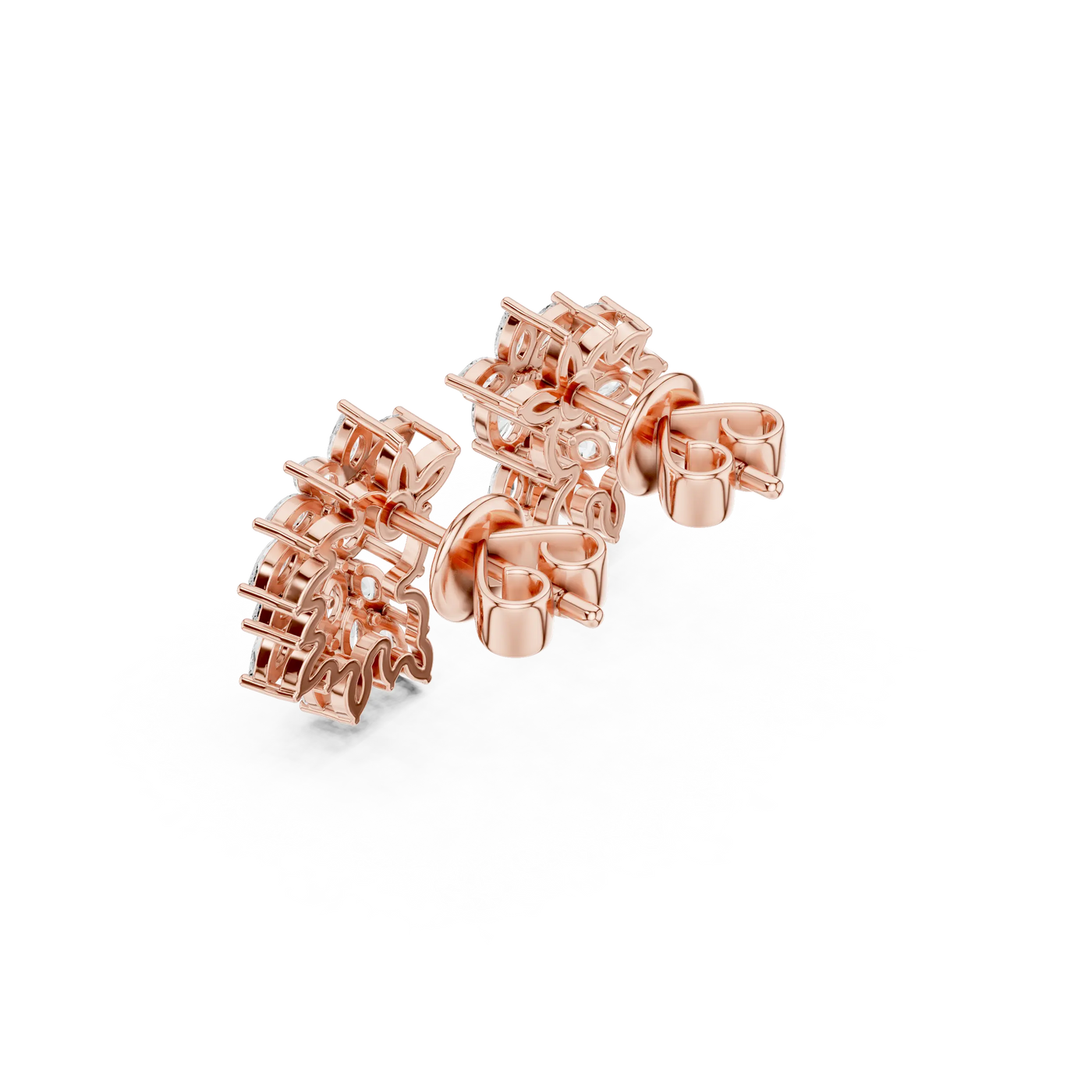 Top View: Round Diamond Ring with Prong Setting in 14k Rose Gold - Lab Grown - Driona Jewels