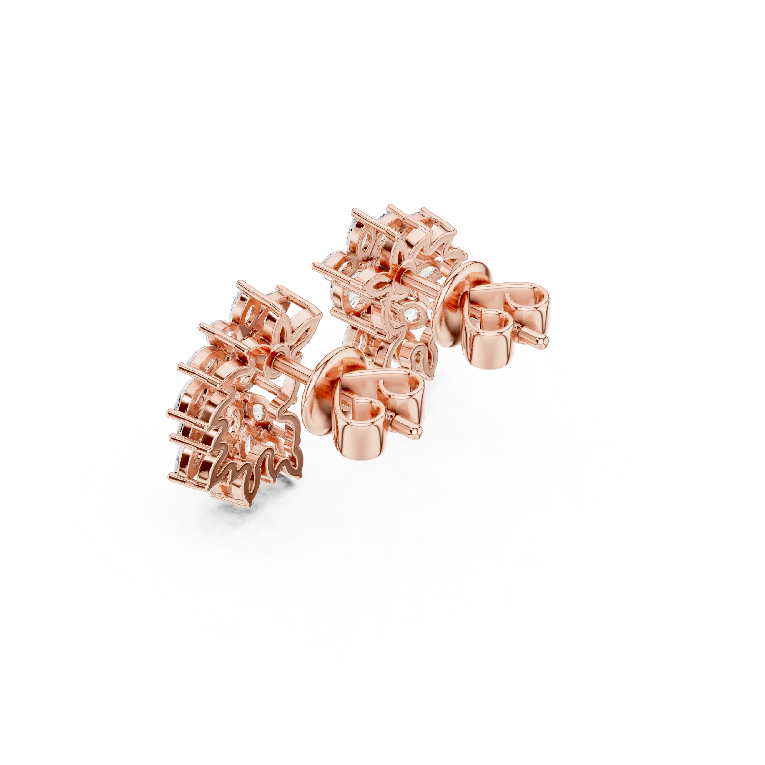 Top View: Round Diamond Ring with Prong Setting in 14k Rose Gold - Lab Grown - Driona Jewels