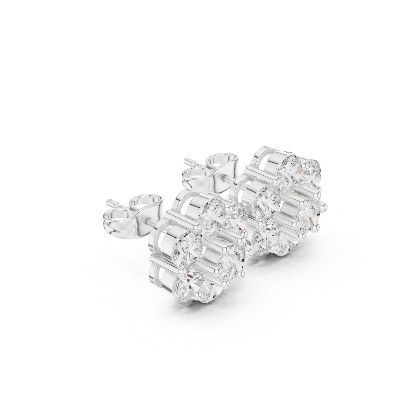 Three-quarter-view: Round Diamond Ring with Prong Setting in 925 Silver - Lab Grown - Driona Jewels