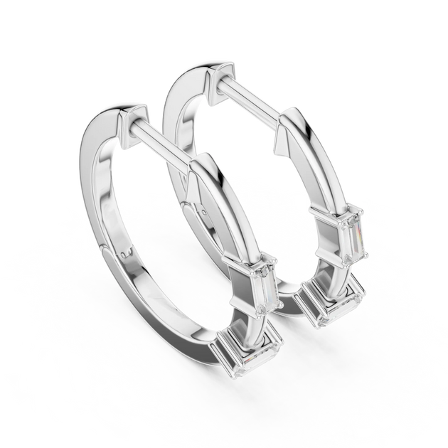 Three-quarter View: Round Diamond Ring with Prong Setting in 925 Silver - Lab Grown - Driona Jewels