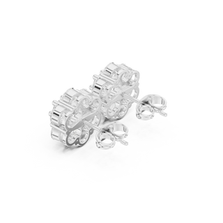 Three-quarter-view: Round Diamond Ring with Prong Setting in 925 Silver - Lab Grown - Driona Jewels