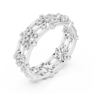 Three-quarter-view: Round Diamond Ring with Prong Setting in 14k White Gold - Lab Grown - Driona Jewels