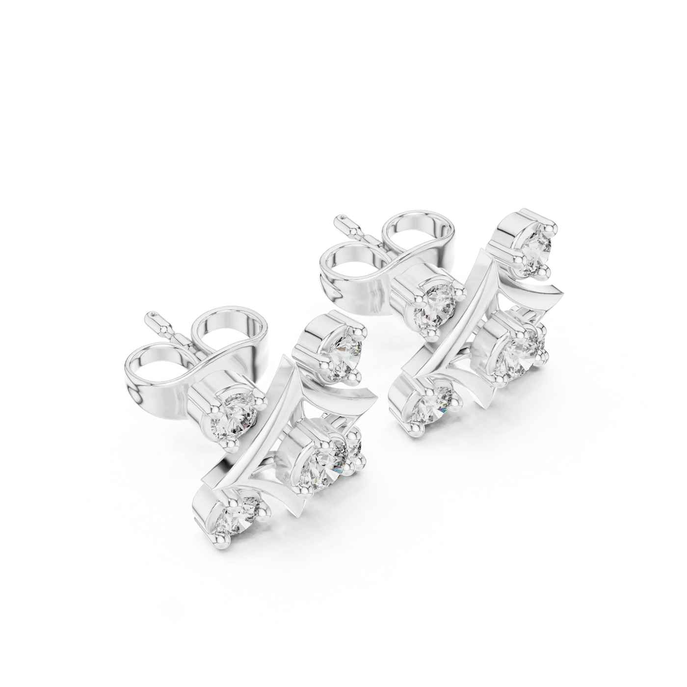 Three-quarter View: Round Diamond Ring with Prong Setting in 14k White Gold - Lab Grown - Driona Jewels