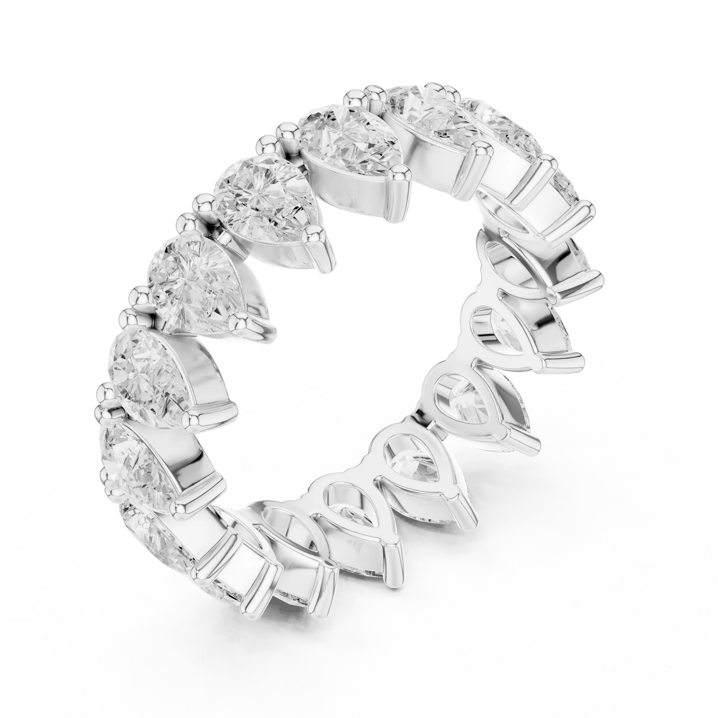 Three-quarter-view: Round Diamond Ring with Prong Setting in 14k White Gold - Lab Grown - Driona Jewels